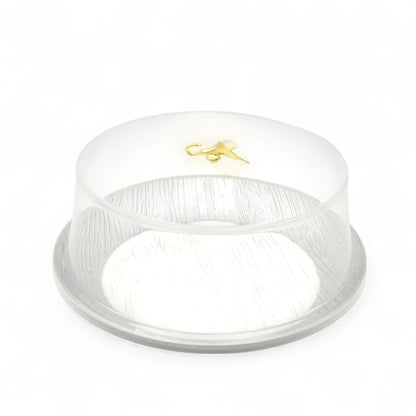 Damoo Clear Round Cake Box with Gold Handle – Elegant Dessert Display Container with Textured Dome Cover for Cakes, Pastries & Treats - Damoo