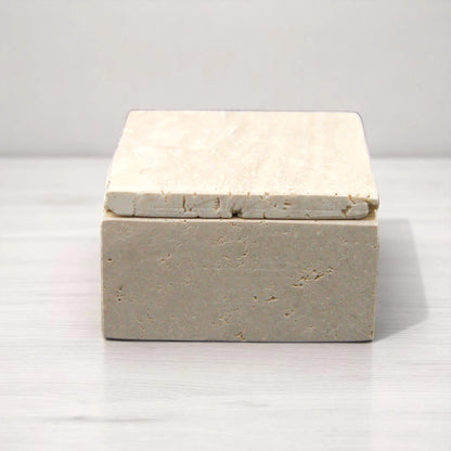 Damoo CNC-Carved Marble Box with Lid – Handmade Stone Storage Container | Minimalist Square Design with Precision Finish - Damoo