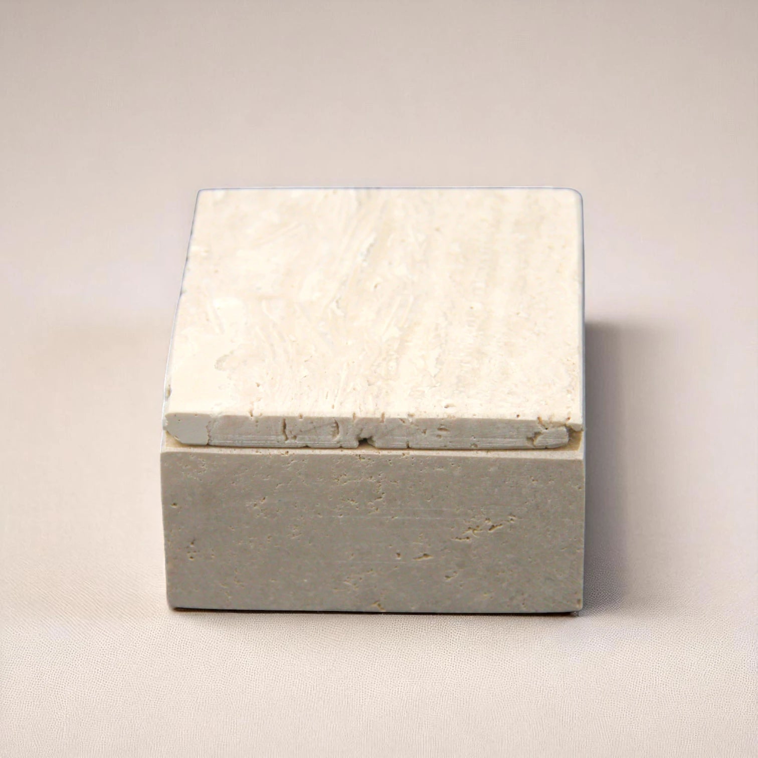 Damoo CNC-Carved Marble Box with Lid – Handmade Stone Storage Container | Minimalist Square Design with Precision Finish - Damoo