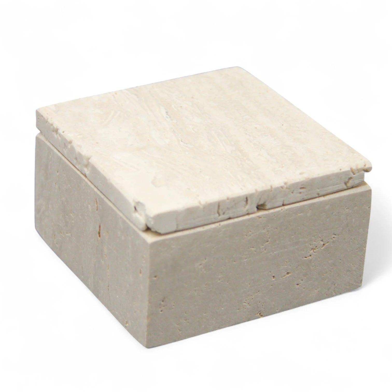Damoo CNC-Carved Marble Box with Lid – Handmade Stone Storage Container | Minimalist Square Design with Precision Finish - Damoo