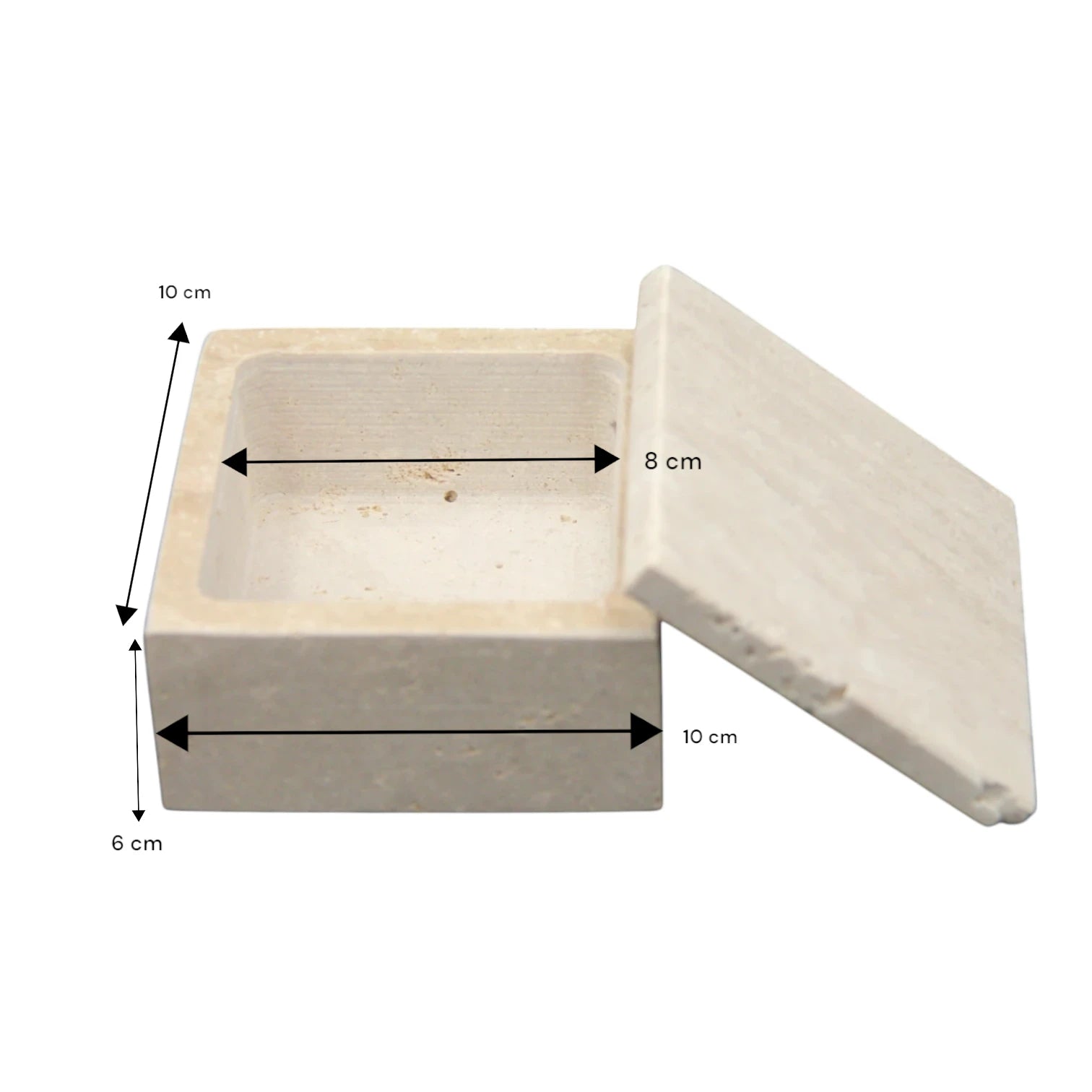Damoo CNC-Carved Marble Box with Lid – Handmade Stone Storage Container | Minimalist Square Design with Precision Finish - Damoo