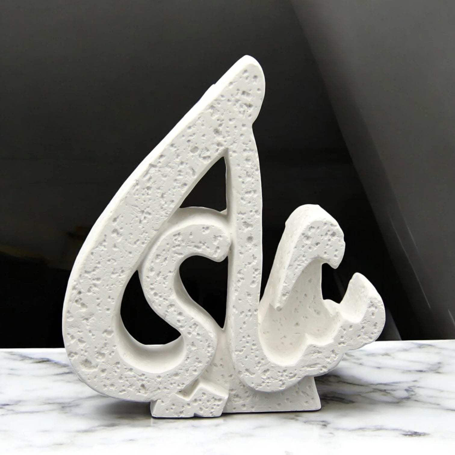 Damoo Decorative Arabic Calligraphy Sculpture – Real Stone Marble Texture – Elegant Home or Office Gift Piece - Damoo