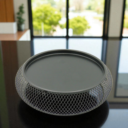 Damoo Durable Snack Tray with Protective Metal Mesh Cover  – Shatter-Resistant Base & Insect-Proof Dome for Fruit, Pastry & Dessert Serving - Damoo