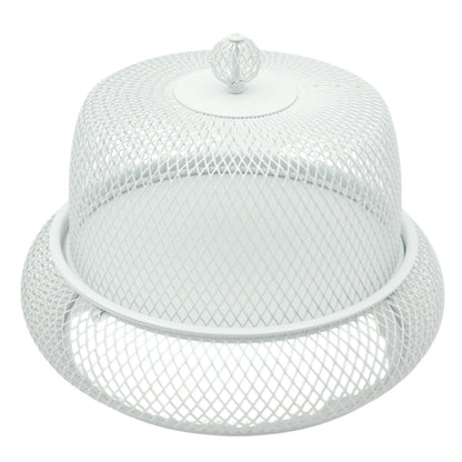 Damoo Durable Snack Tray with Protective Metal Mesh Cover  – Shatter-Resistant Base & Insect-Proof Dome for Fruit, Pastry & Dessert Serving - Damoo
