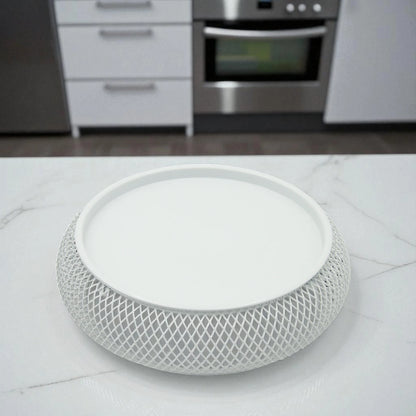 Damoo Durable Snack Tray with Protective Metal Mesh Cover  – Shatter-Resistant Base & Insect-Proof Dome for Fruit, Pastry & Dessert Serving - Damoo
