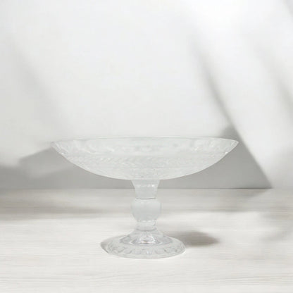 Damoo Elegant Clear Glass Pedestal Bowl – Decorative Serving Dish with Stand for Fruits, Desserts, Centerpieces - Damoo