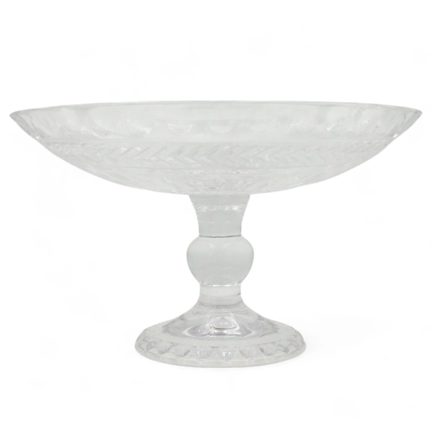 Damoo Elegant Clear Glass Pedestal Bowl – Decorative Serving Dish with Stand for Fruits, Desserts, Centerpieces - Damoo