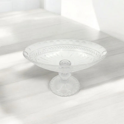 Damoo Elegant Clear Glass Pedestal Bowl – Decorative Serving Dish with Stand for Fruits, Desserts, Centerpieces - Damoo