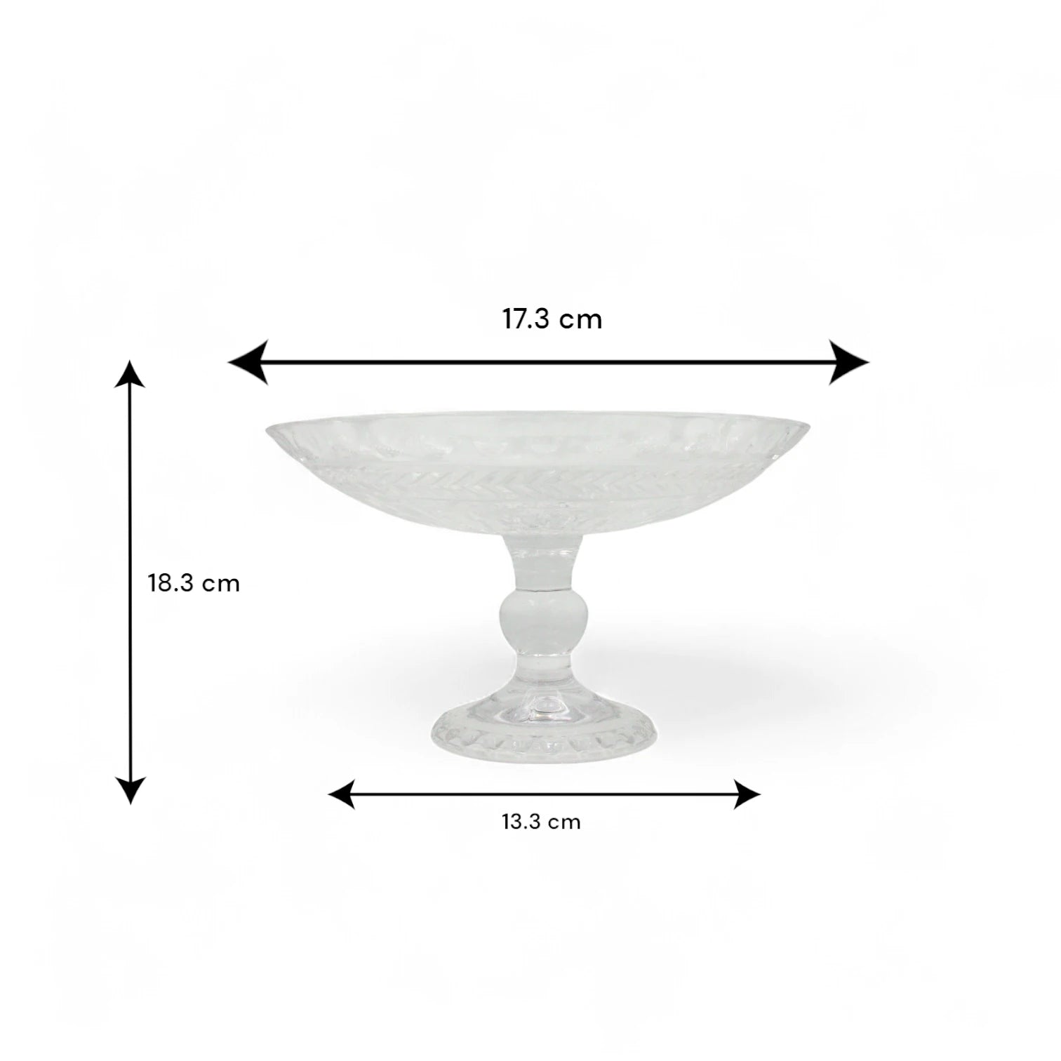 Damoo Elegant Clear Glass Pedestal Bowl – Decorative Serving Dish with Stand for Fruits, Desserts, Centerpieces - Damoo