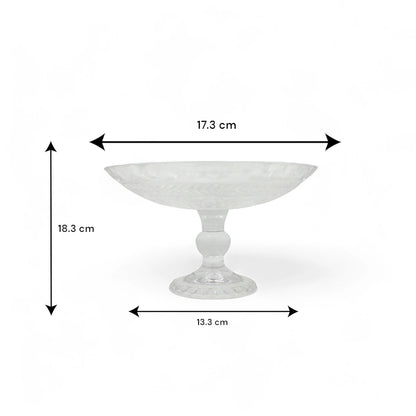 Damoo Elegant Clear Glass Pedestal Bowl – Decorative Serving Dish with Stand for Fruits, Desserts, Centerpieces - Damoo