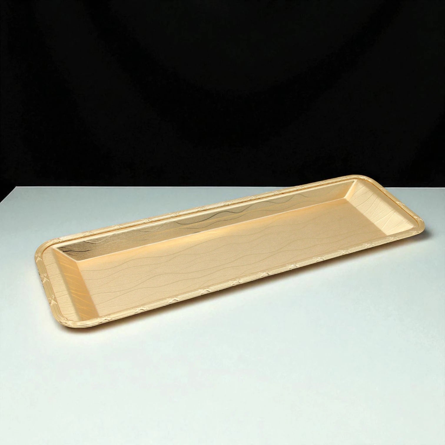 Damoo Elegant Gold Tray with Clear Dome Lid – Covered Serving Tray for Sweets, Dates, Pastries & More – Decorative Tabletop Display - Damoo