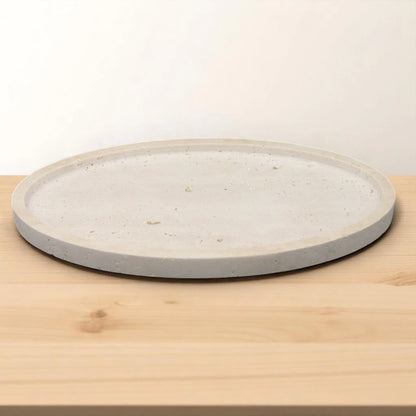 Damoo Elegant Oval Travertine Catchall Tray – Minimalist Stone Decor for Vanity, Entryway, or Coffee Table - Damoo