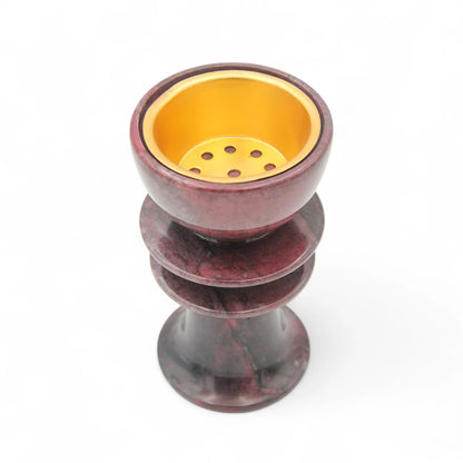 Damoo Elegant Purple Marble Incense Burner – Handmade Bakhoor Holder with Gold-Plated Inner Bowl –  for Home, Majlis, for Gifts - Damoo