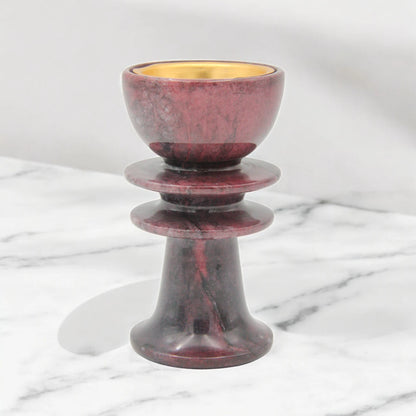 Damoo Elegant Purple Marble Incense Burner – Handmade Bakhoor Holder with Gold-Plated Inner Bowl –  for Home, Majlis, for Gifts - Damoo
