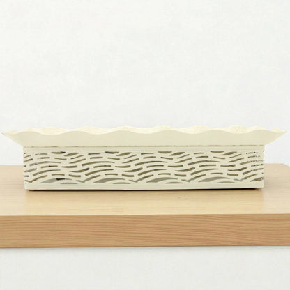 Damoo Embossed Rectangular Serving Tray – Decorative Metal Tray for Coffee Table, Entryway, Snacks, Sweets & Vanity Décor - Damoo