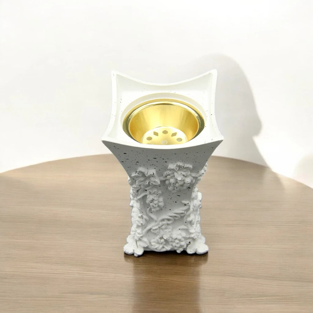 Damoo Floral Vine Bakhour Burner – Classic Arabic Incense Holder with Gold Bowl - Damoo