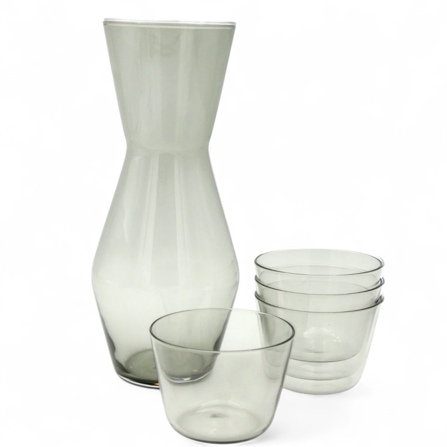 Damoo Glass Water Pitcher & Cups Set – 1 Lead-Free Glass Pot with 4 Matching Cups, Elegant Scandinavian Design for Iced Tea, Juice & Water - CH06 - Damoo