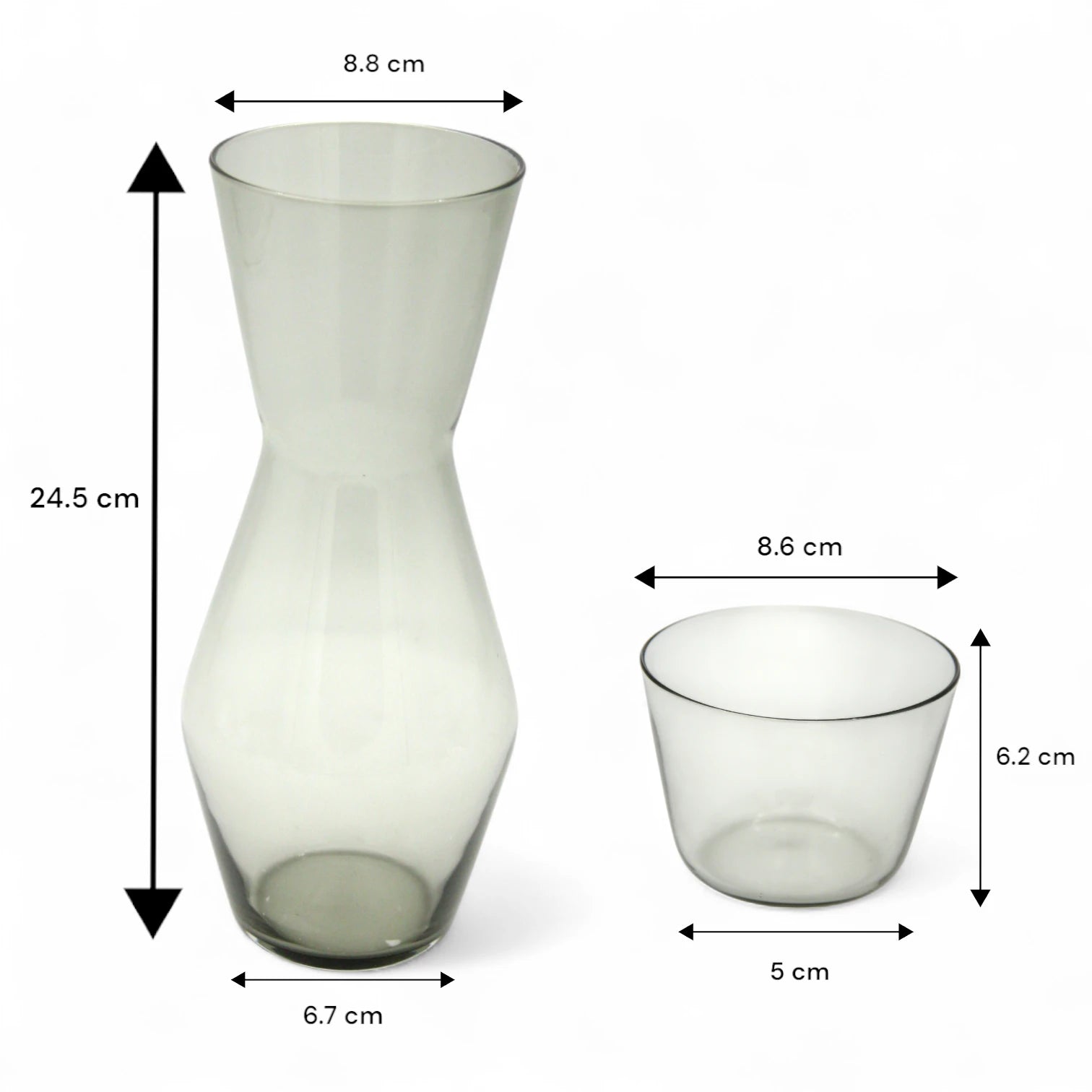 Damoo Glass Water Pitcher & Cups Set – 1 Lead-Free Glass Pot with 4 Matching Cups, Elegant Scandinavian Design for Iced Tea, Juice & Water - CH06 - Damoo