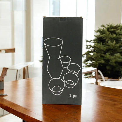 Damoo Glass Water Pitcher & Cups Set – 1 Lead-Free Glass Pot with 4 Matching Cups, Elegant Scandinavian Design for Iced Tea, Juice & Water - CH06 - Damoo