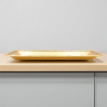 Damoo Gold Rectangular Serving Tray with Clear Dome Cover – Elegant Covered Tray for Pastries, Sweets, Cheese & Snacks – Decorative Display Tray with Lid - Damoo