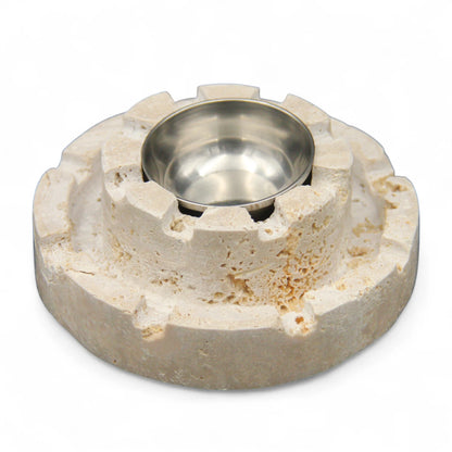Damoo Hand-Carved Marble Incense Burner with Stainless Steel Bowl – Natural Stone Incense Holder for Bakhoor & Aromatherapy - Damoo