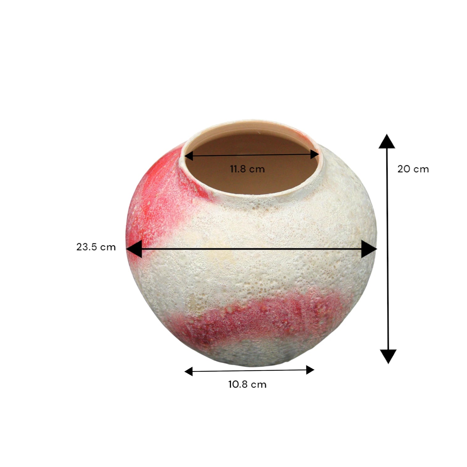 Damoo Handcrafted Ceramic Flower Pot with Pink Accent Glaze – Rustic Decorative Pottery for Home & Office - Damoo