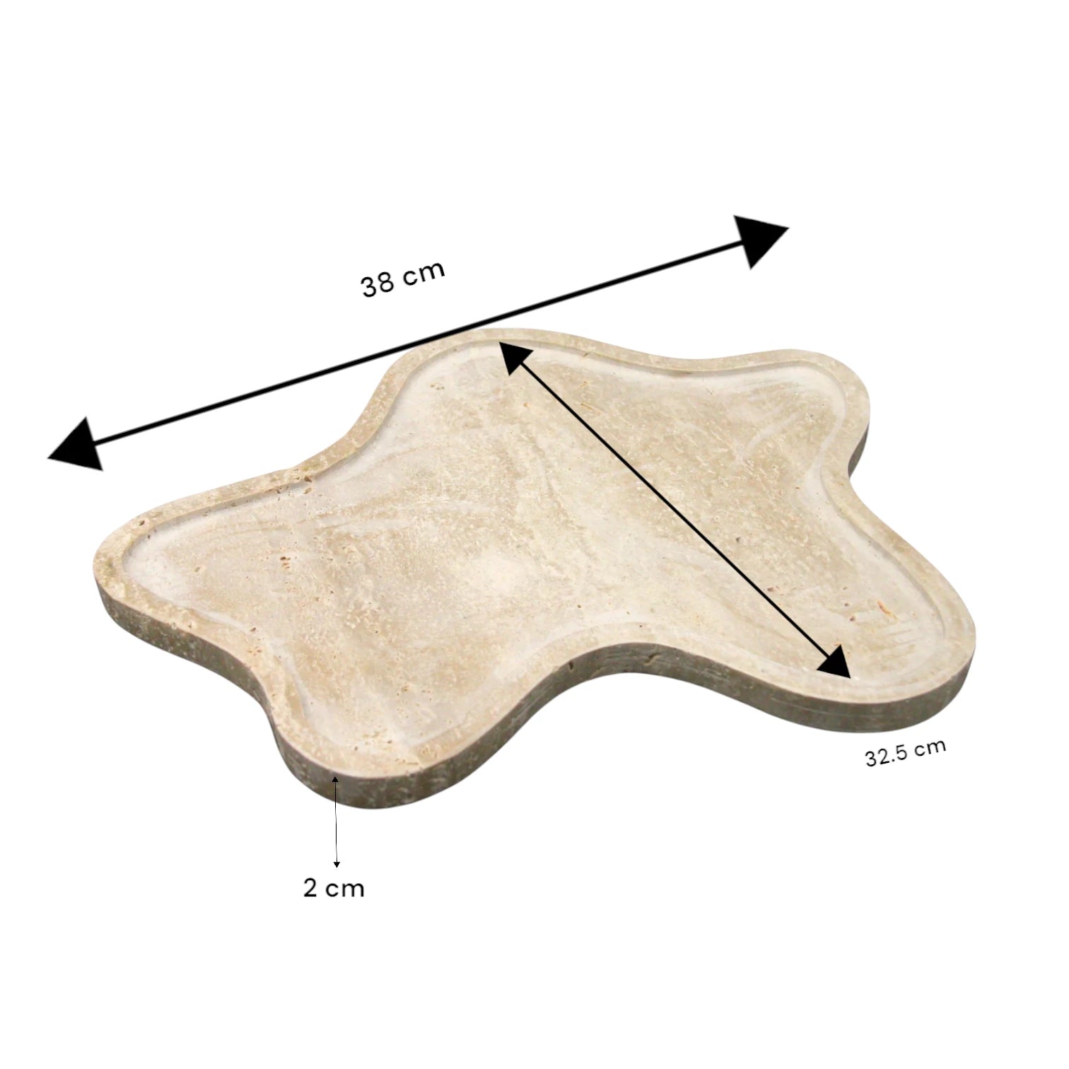 Damoo Handcrafted Engraved Curved Concrete Tray – Decorative Modern Catchall for Keys, Jewelry, Candles & Home Organization - Damoo