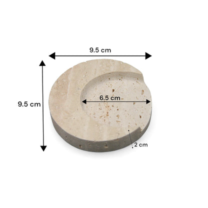 Damoo Handcrafted Natural Travertine Stone Coaster – Minimalist Drink Coaster for Hot & Cold Beverages, Perfect for Modern, Rustic, and Ramadan Table Decor - Damoo