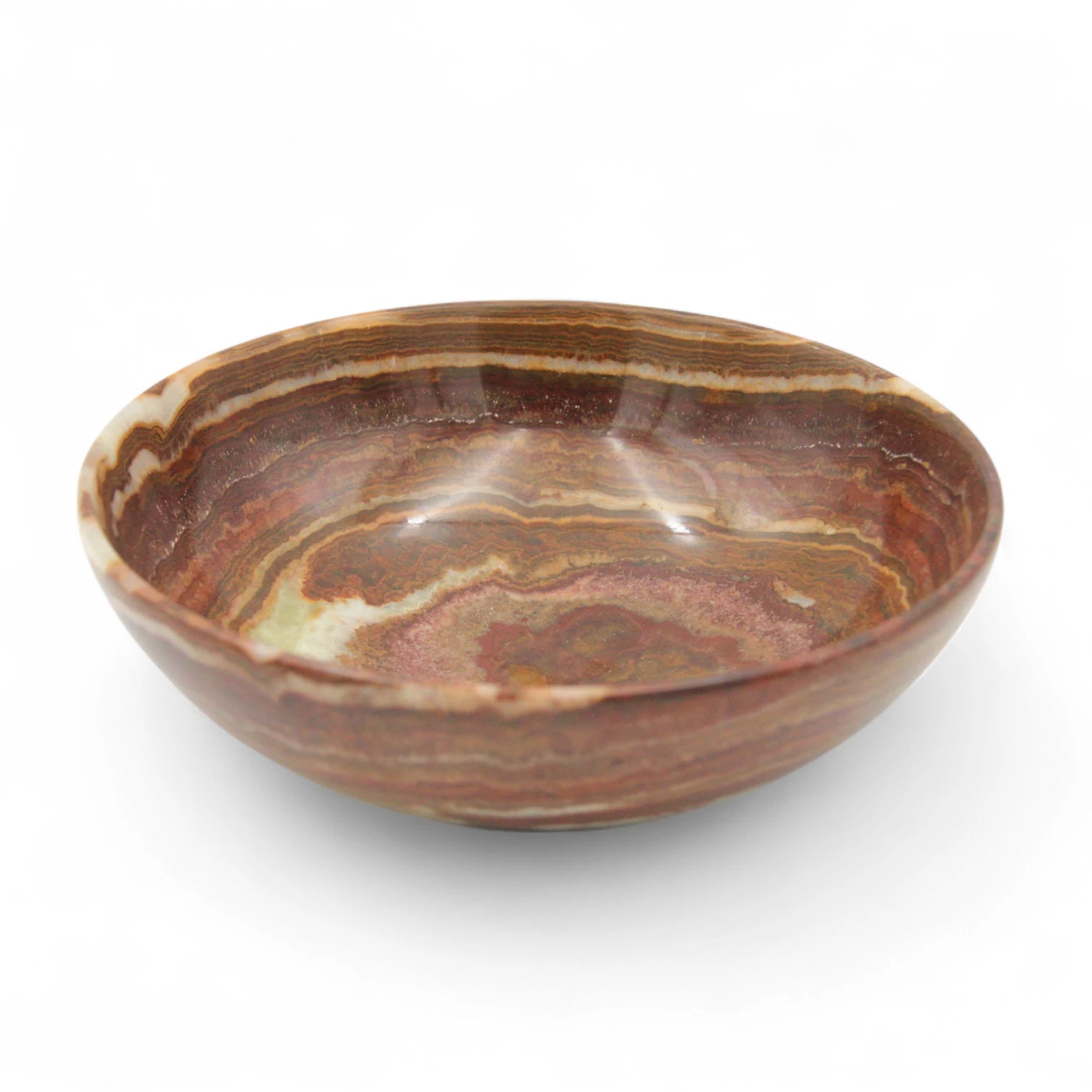 Damoo Handcrafted Onyx Marble Decorative Bowl – Natural Striped Stone Accent for Coffee Tables, Kitchens & Office Décor - Damoo