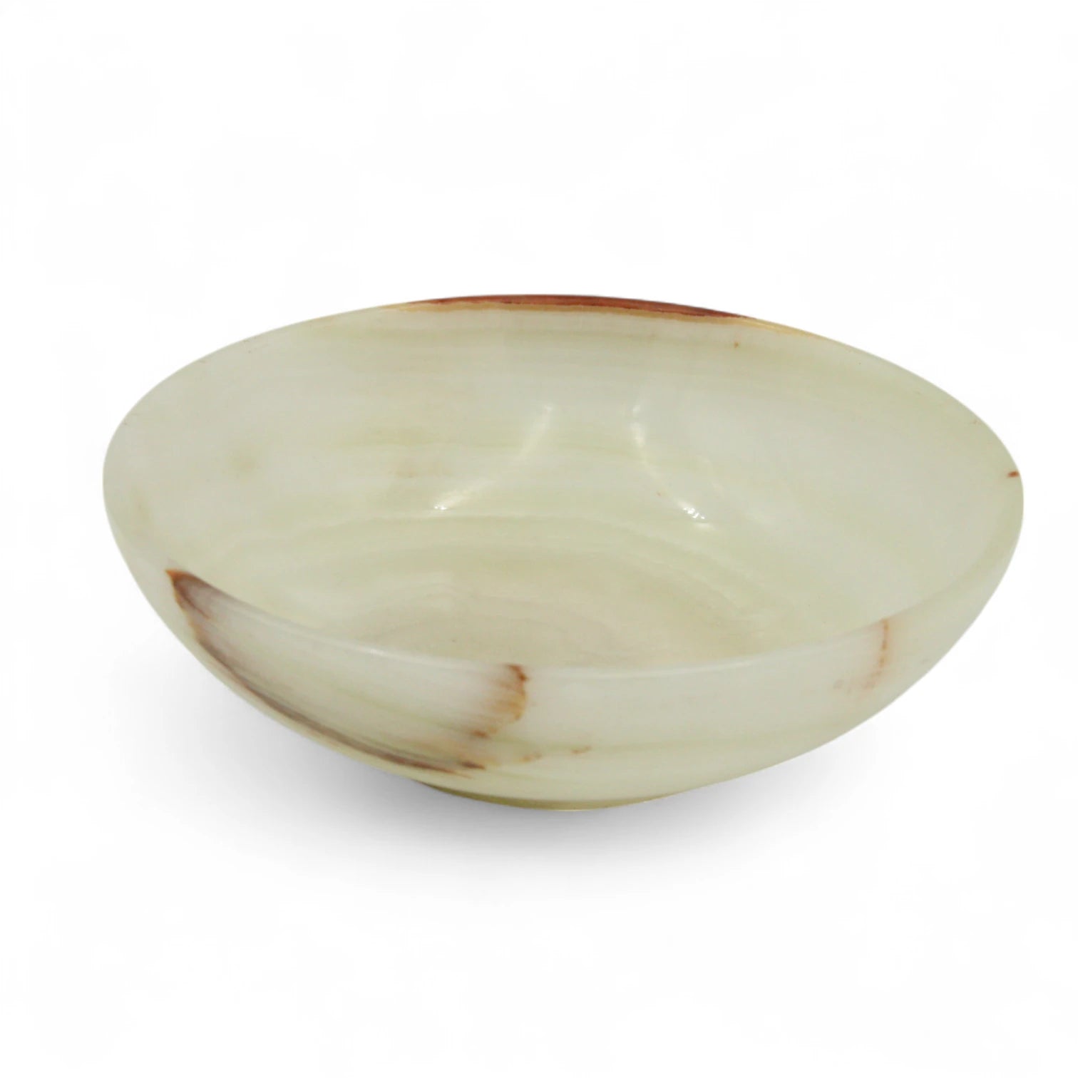Damoo Handcrafted Onyx Marble Decorative Bowl – Natural Striped Stone Accent for Coffee Tables, Kitchens & Office Décor - Damoo