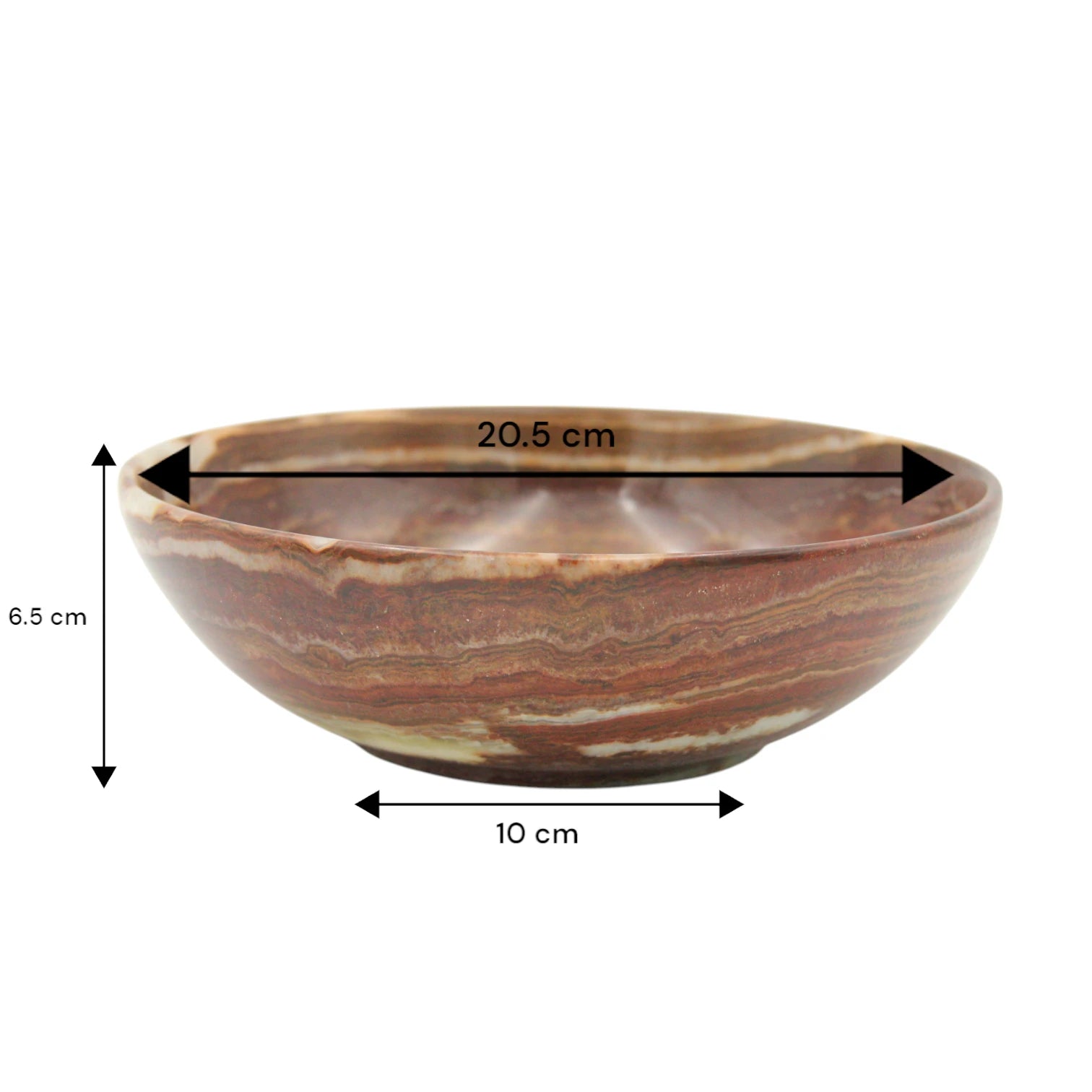 Damoo Handcrafted Onyx Marble Decorative Bowl – Natural Striped Stone Accent for Coffee Tables, Kitchens & Office Décor - Damoo