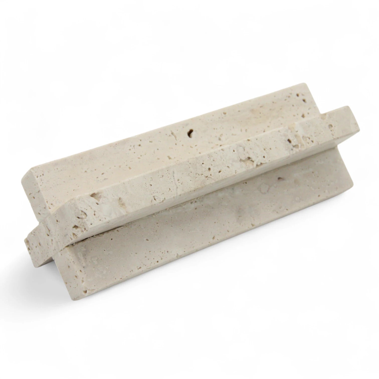 Damoo Handcrafted Travertine Stone Vase – Minimalist Natural Decor for Dried Flowers, Incense, or Desk Styling - Damoo
