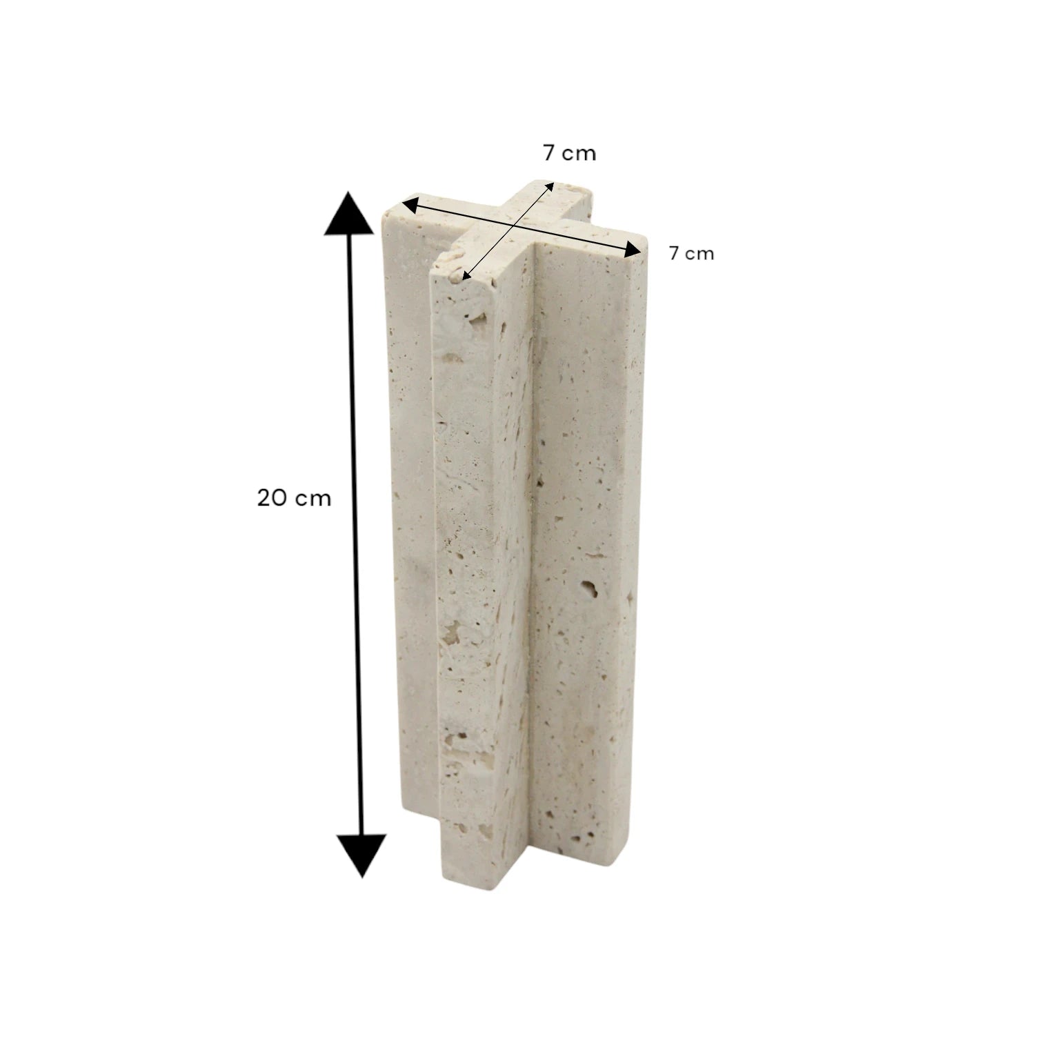 Damoo Handcrafted Travertine Stone Vase – Minimalist Natural Decor for Dried Flowers, Incense, or Desk Styling - Damoo