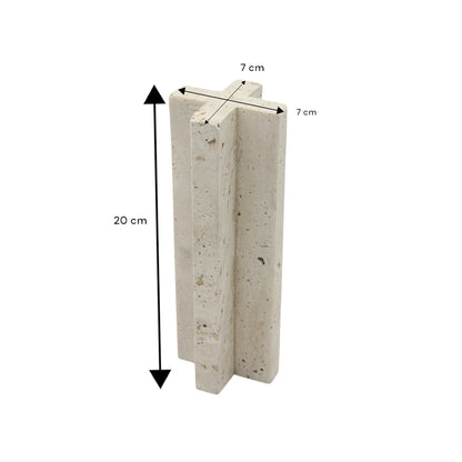 Damoo Handcrafted Travertine Stone Vase – Minimalist Natural Decor for Dried Flowers, Incense, or Desk Styling - Damoo