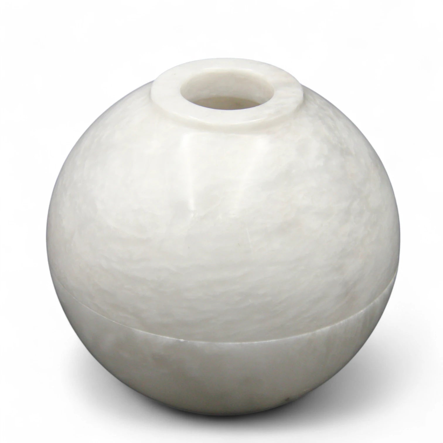 Damoo Handcrafted White Marble Tissue Ball – Luxury Stone Tissue Holder for Modern & Arabic Decor | Round Onyx Tissue Dome for Tabletop or Majlis Use - Damoo
