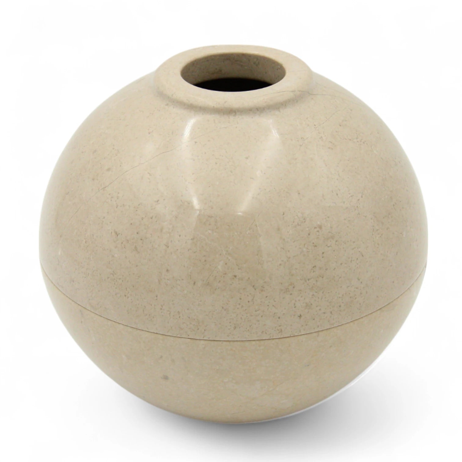 Damoo Handcrafted White Marble Tissue Ball – Luxury Stone Tissue Holder for Modern & Arabic Decor | Round Onyx Tissue Dome for Tabletop or Majlis Use - Damoo