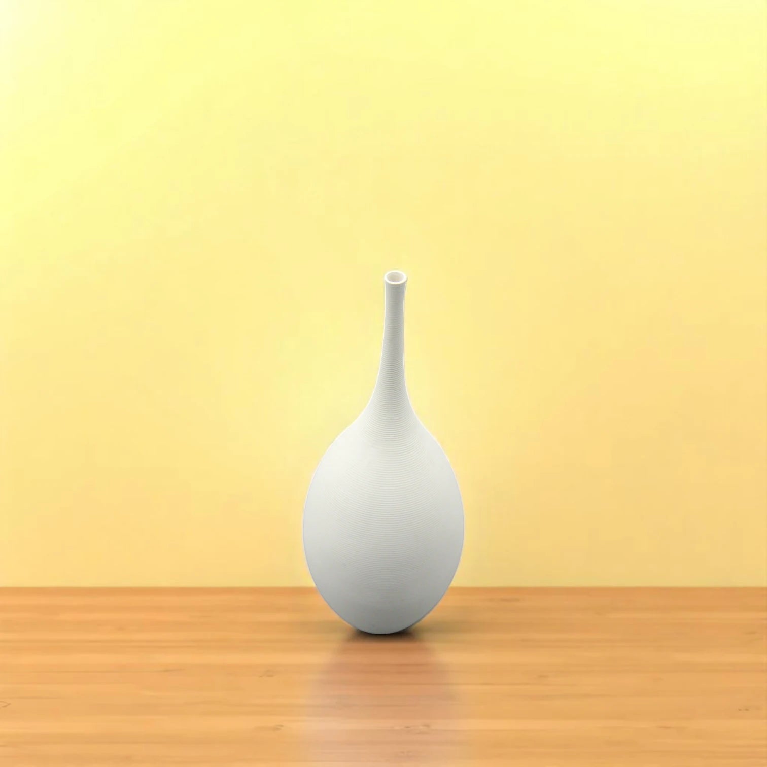 Damoo Handmade Minimalist Ceramic Vase – White Matte Finish, Tall Teardrop Neck, Modern Sculptural Art for Home Décor, Flower Arrangement or Standalone Display - Damoo