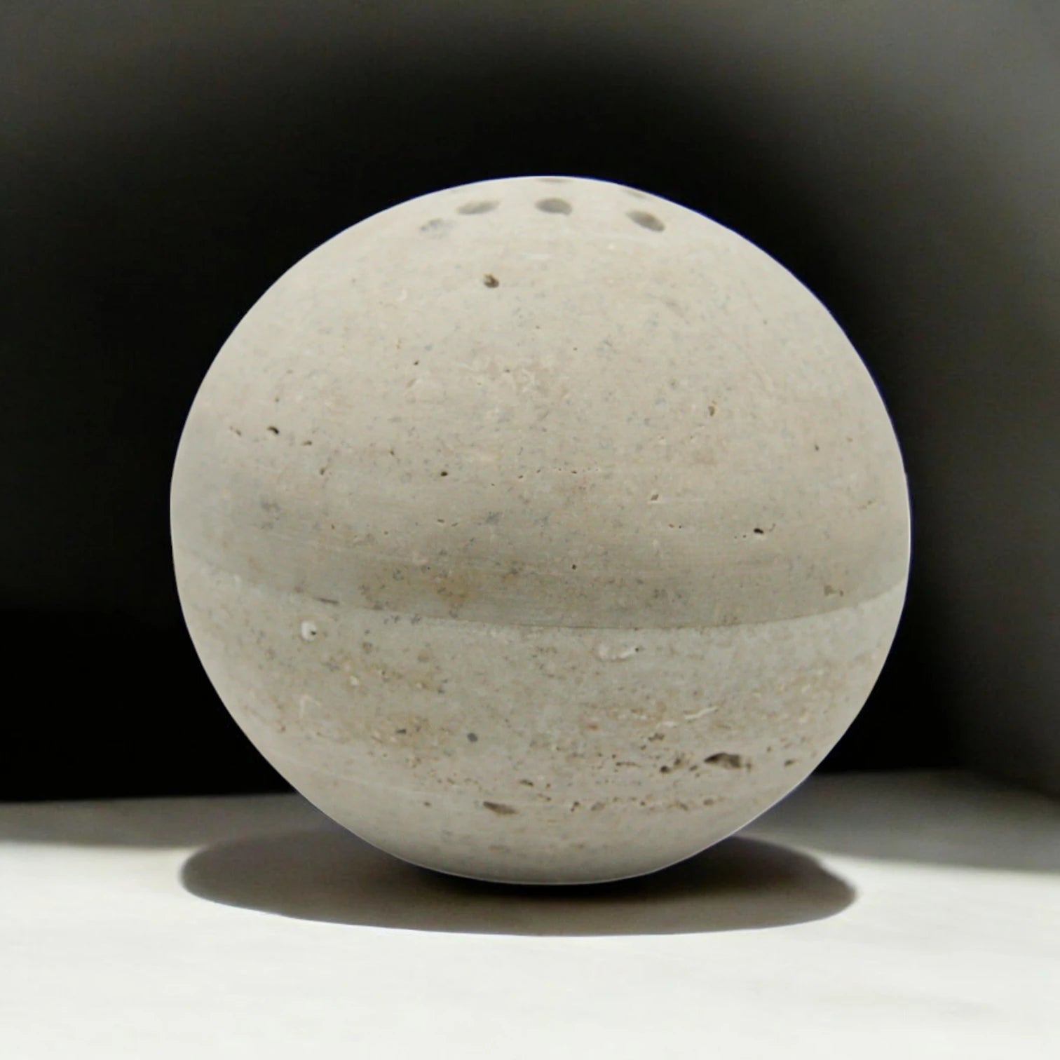 Damoo Handmade Round Marble Incense Burner – Natural Stone Bakhoor & Oud Holder with Heat-Resistant Bowl – Elegant Spherical Burner for Home, Majlis & Gifts - Damoo