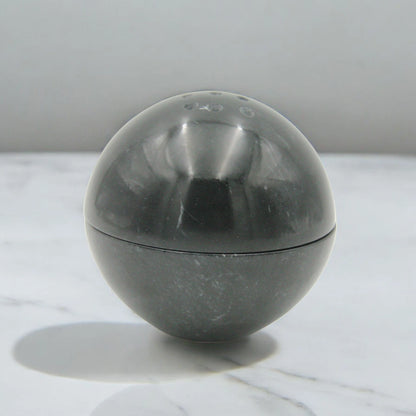 Damoo Handmade Round Marble Incense Burner – Natural Stone Bakhoor & Oud Holder with Heat-Resistant Bowl – Elegant Spherical Burner for Home, Majlis & Gifts - Damoo