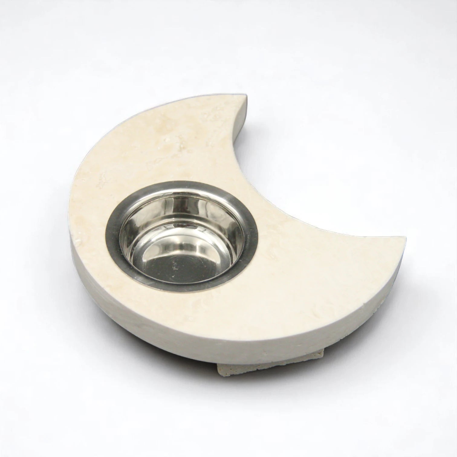 Damoo Hilal Marble Incense Burner – Elegant Lunar Design with Steel Insert for Bakhoor & Incense - Damoo