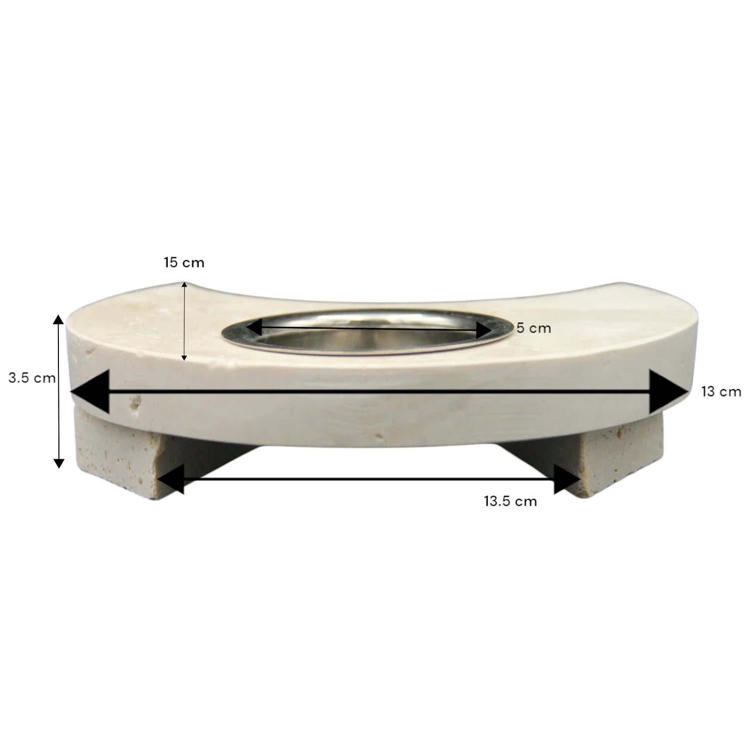 Damoo Hilal Marble Incense Burner – Elegant Lunar Design with Steel Insert for Bakhoor & Incense - Damoo