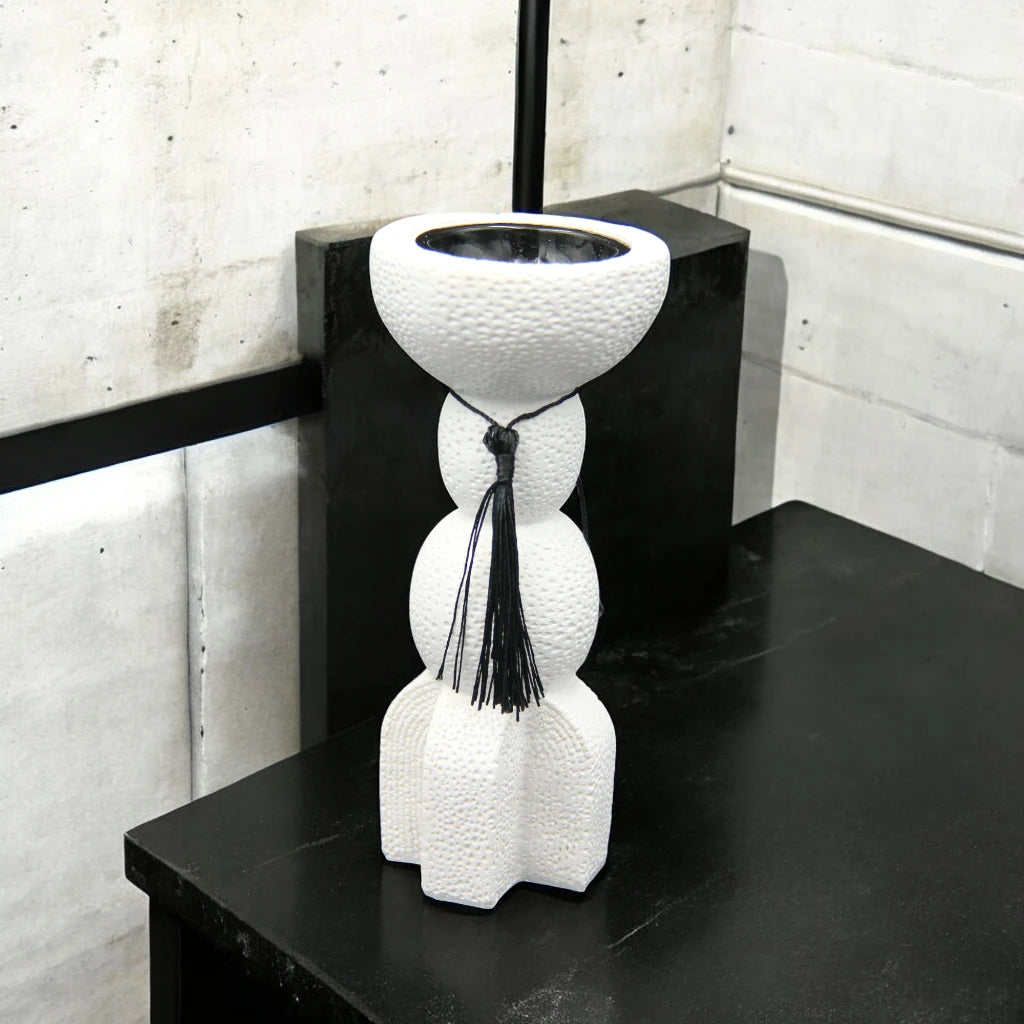 Damoo Incense, Oud, and Bakhoor Burner - Modern Minimalist Design - Home Fragrance Accessories (Black, White) - Damoo