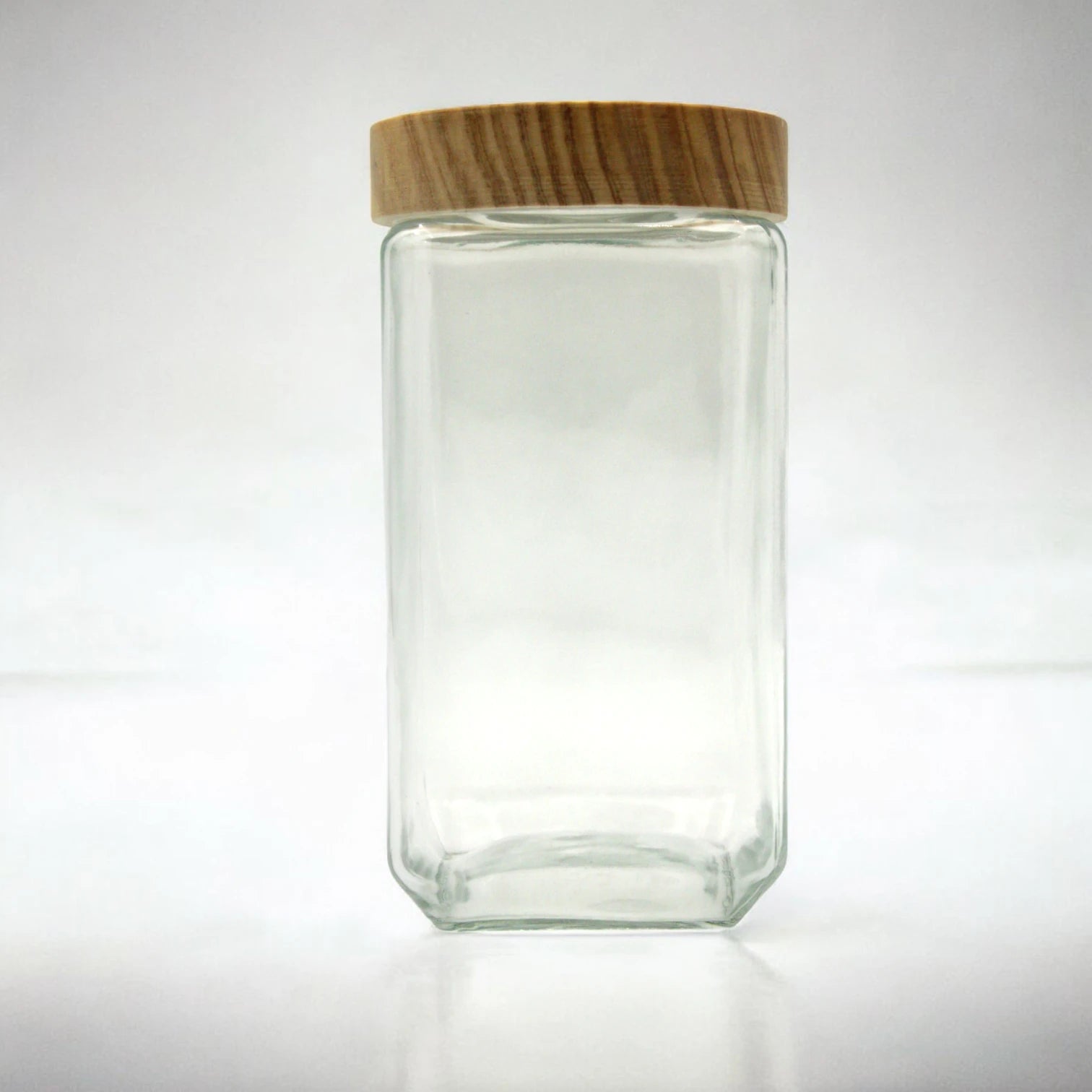 Damoo Large Glass Canister Jar with Wooden Lid – 2100ml Airtight Kitchen Storage Container for Pasta, Rice, Flour, and Pantry Organization - Damoo