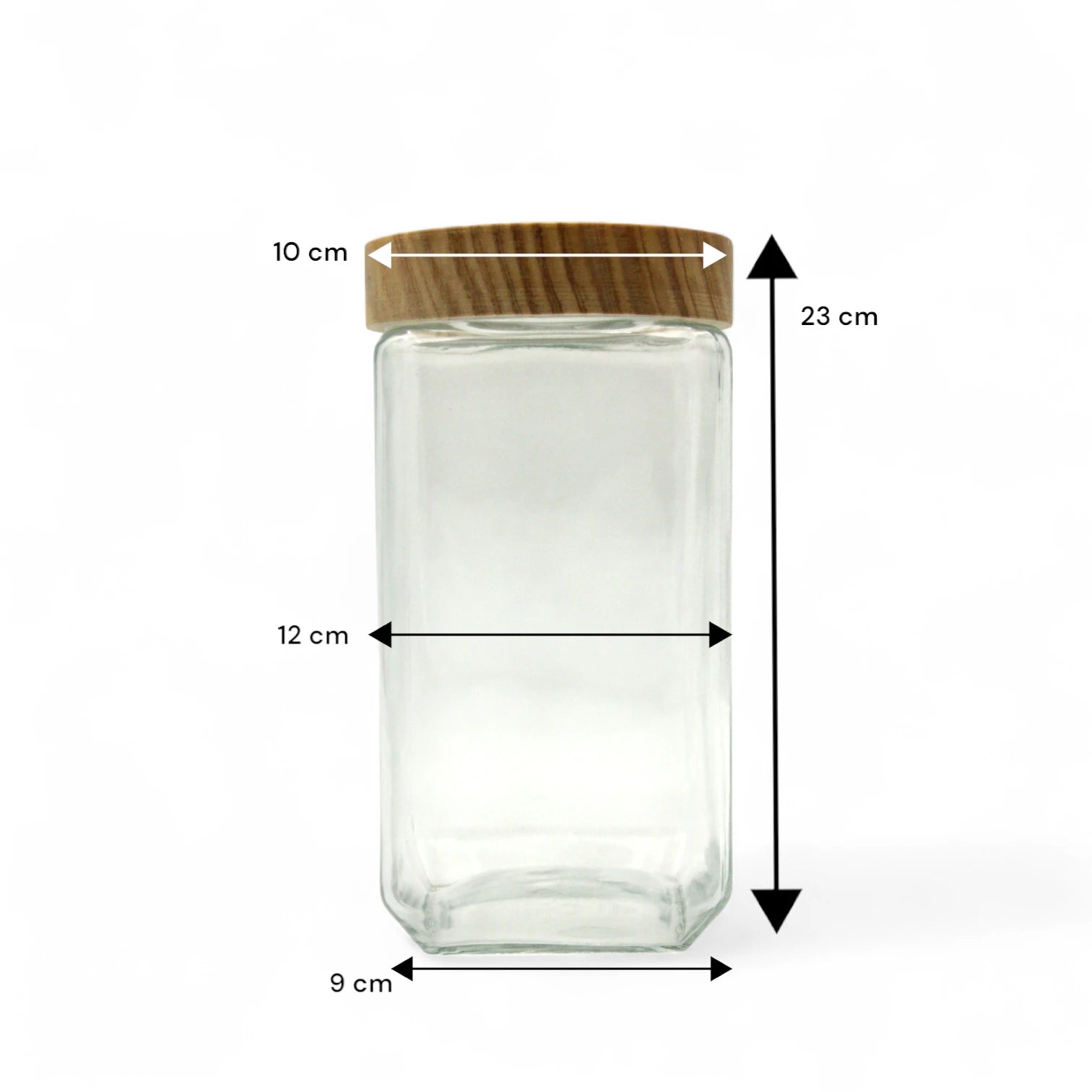 Damoo Large Glass Canister Jar with Wooden Lid – 2100ml Airtight Kitchen Storage Container for Pasta, Rice, Flour, and Pantry Organization - Damoo