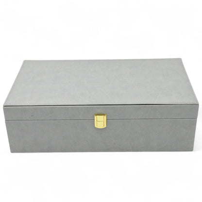 Damoo Luxury Dual Jar Storage Box – Premium Leather Gift Case with Soft Velvet Interior and Gold Lock – Elegant Organizer for Sweets, Dates, Nuts, or Spices - Damoo