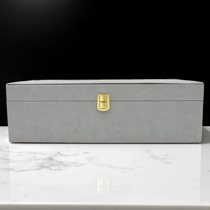 Damoo Luxury Dual Jar Storage Box – Premium Leather Gift Case with Soft Velvet Interior and Gold Lock – Elegant Organizer for Sweets, Dates, Nuts, or Spices - Damoo