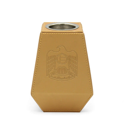 Damoo Luxury Faux Leather Bukhoor Burner with UAE Emblem – Modern Mabkhara Incense Holder for Home, Office, Majlis & Special Occasions - Damoo