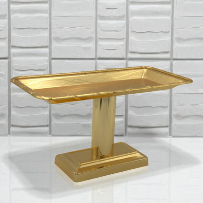 Damoo Luxury Gold Pedestal Sweet Tray with Clear Lid – Elegant Covered Dessert Stand for Serving Pastries, Dates & Treats - Damoo