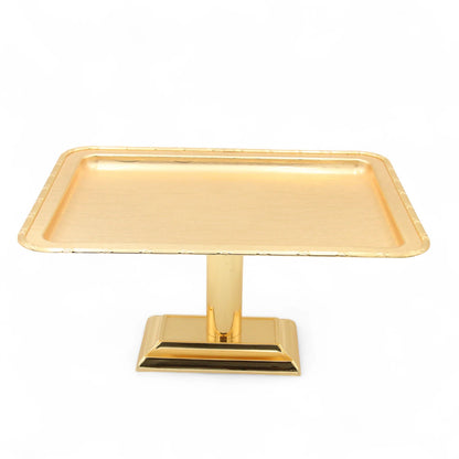 Damoo Luxury Gold Pedestal Tray – Elevated Metal Display Stand for Sweets, Cakes & Décor – Elegant Finish for Events & Home Use - Damoo