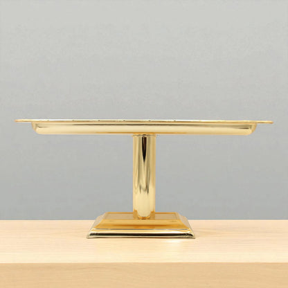 Damoo Luxury Gold Pedestal Tray – Elevated Metal Display Stand for Sweets, Cakes & Décor – Elegant Finish for Events & Home Use - Damoo